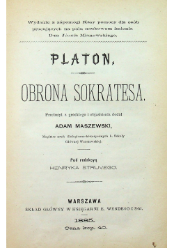 Platon Obrona Sokratesa 1885 r.