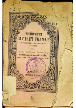 Pierworys systemu filozofii 1852 r