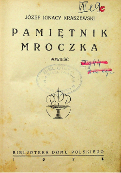 Pamiętnik Mroczka powieść 1925 r.