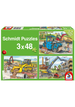 Puzzle 3 x 48 Pojazdy budowlane 112943