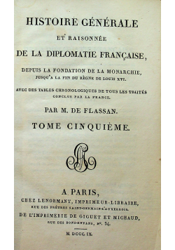 Historie generale et raisonnee Tome 5 1809r
