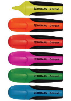 Zakreślacz fluorescencyjny D-Fresh, 2-5mm linia 6 sztuk mix kolorów
