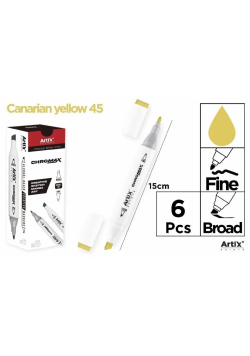 Marker Chromax z 2 końcówk. yellow 45 (6szt)