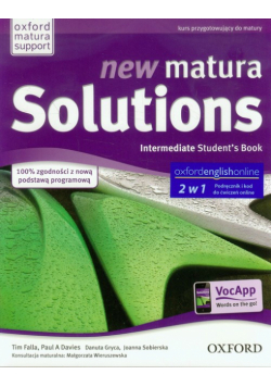 New Matura Solutions Intermediate Student's Book + broszura + online Zakres podstawowy i rozszerzony