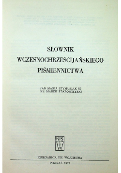 Słownik wczesnochrześcijańskiego piśmiennictwa, Tom II