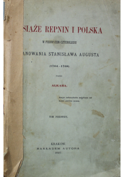 Książkę Repnin i Polska tom 2  1897 r.