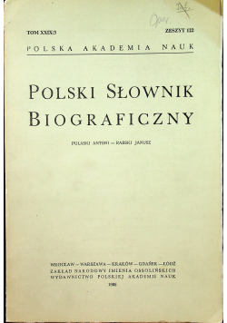 Polski Słownik Biograficzny Tom XXIX 3 Zeszyt 122