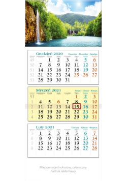 Kalendarz 2021 Trójdzielny Wodospad KT6