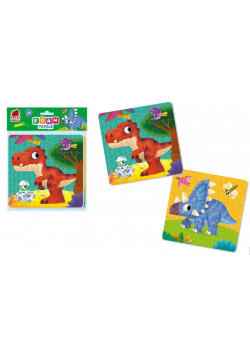 Piankowe puzzle 2w1. Dinozaury