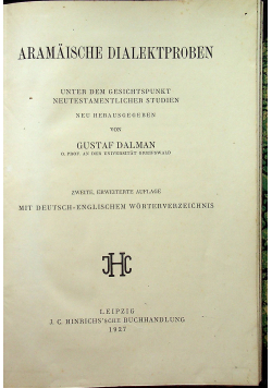 Aramaische dialektproben 1927 r