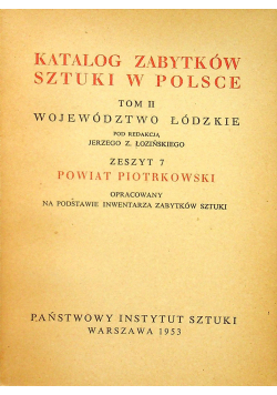 Katalog zabytków sztuki w Polsce Tom II Zeszyt 7