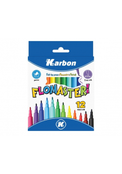 Flamastry 12 kolorów KARBON