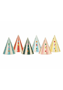Czapeczki z pomponami 16cm 6szt
