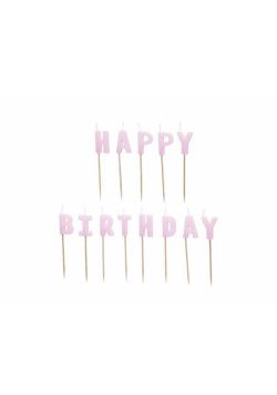 Świeczki Happy Birthday fioletowe 2,5 13szt