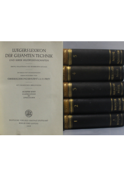 Luegers Lexikon Der Gesamten technik tom od I do VI ok 1929r