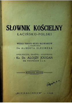 Słownik kościelny łacińsko-polski 1948 r.