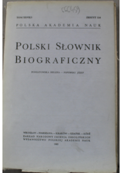 Polski słownik biograficzny tom XXVII/3 zeszyt 114