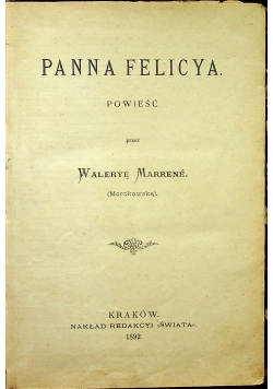 Pana Felicya 1892r