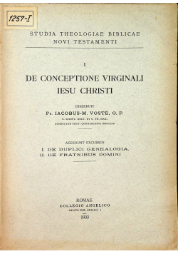 De conceptione virginali iesu Christi 1933r