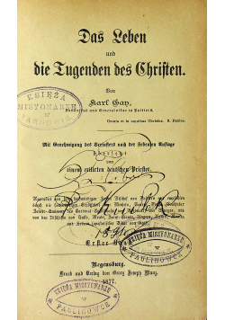 Das Leben und die Lugenden des Christen 1877 r