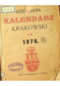 Kalendarz Krakowski na rok 1878