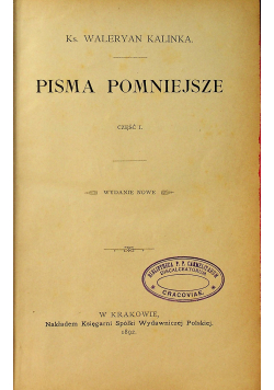 Pisma pomniejsze 1892 r.