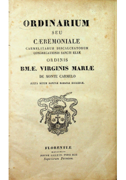 Ordinarium sweu Caeremoniale 1842r
