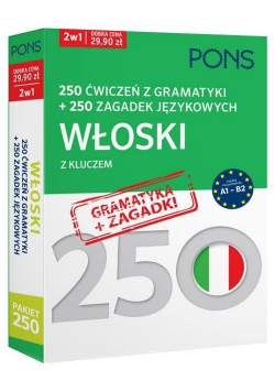 250 ćwiczeń/250 zagadek gramatyka. Włoski 2w1