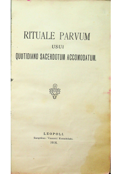 Rituale Parvum 1916 r.
