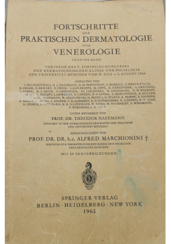 Fortschritte der Praktischen Dermatologie und Venerologie Funfter Band