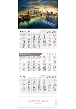 Kalendarz 2021 Trójdzielny Miasto nocą CRUX