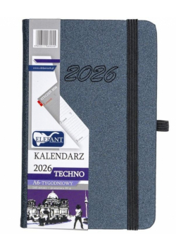Kalendarz 2026 A6 tygodniowy Techno grafitowy