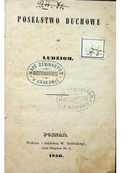 Poselstwo duchowe ku ludziom 1850 r.
