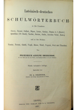 Lateinisch deutsches schulworterbuch ze den prosaikern 1887 r