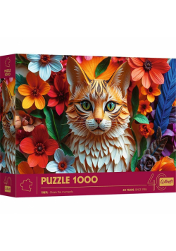 Puzzle 1000 3D 40-lecie Trefl Kot 40040