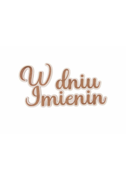Drewniany napis - W dniu imienin 5szt biały