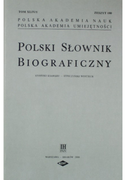 Polski Słownik Biograficzny Zeszyt 180
