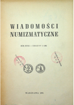 Wiadomości numizmatyczne rok XVIII zeszyt 3 69