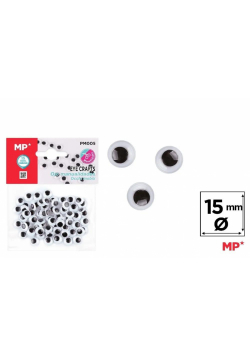 Oczy ruchome samoprzylepne 15mm