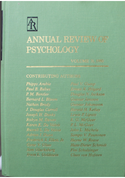 Annual Review of Psychology Volume 31