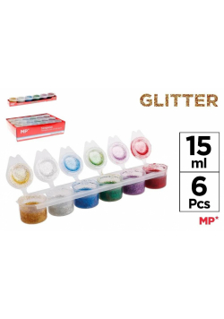 Farba plakatowa tempera brokat 6x15ml
