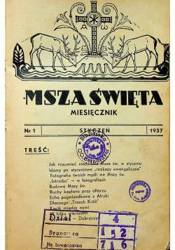 Msza święta miesięcznik 1937 r.
