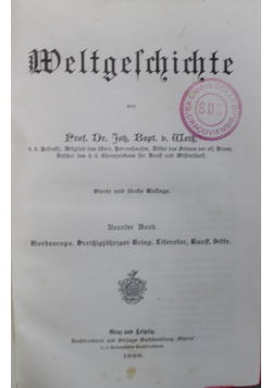 Weltgeschichte Neunter Band 1898 r.