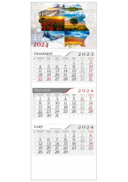 Kalendarz 2024 Trójdzielny Polska