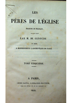Les peres de leglse Tom V 1839 r