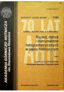 Rozwój metod i instrumentów fotogrametrycznych w ujęciu historycznym