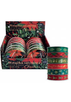 Wstążka satynowa 3m Christmas (12szt)