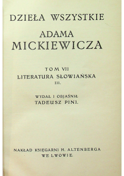 Dzieła wszystkie Adama Mickiewicza ok 1911 r