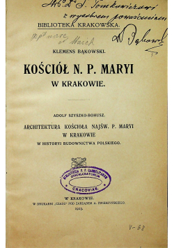 Kościół N P Maryi w Krakowie 1913 r.