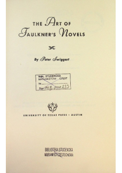 The Art of Faulkner's Novels